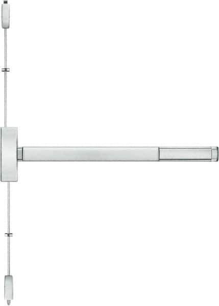 Stanley - Left & Right Hand, Surface Vertical Rod - Satin Stainless Steel Finish, 28 to 36" Door Width, Grade 1 - USA Tool & Supply