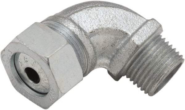 Hubbell-Raco - 1/2" Trade, Malleable Iron Angled Liquidtight Conduit Connector - USA Tool & Supply