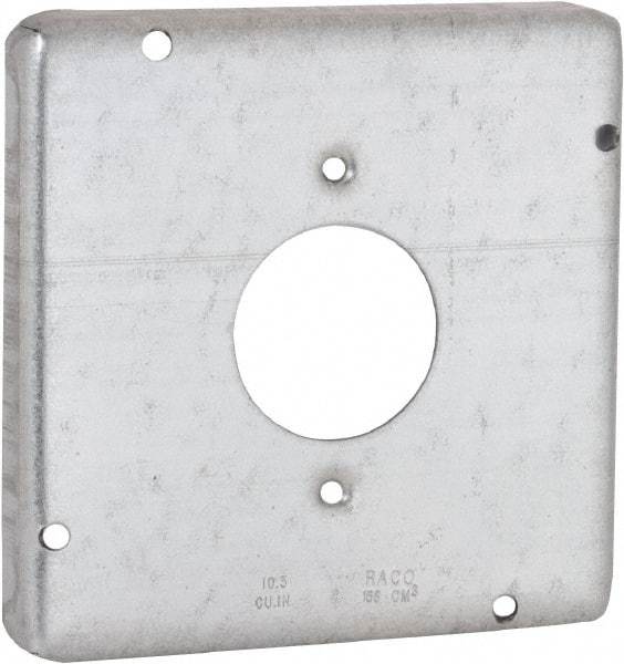 Hubbell-Raco - Electrical Outlet Box Steel Cover - Includes Mounting Hardware - USA Tool & Supply