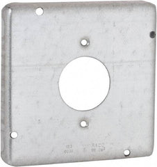 Hubbell-Raco - Electrical Outlet Box Steel Cover - Includes Mounting Hardware - USA Tool & Supply