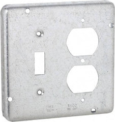 Hubbell-Raco - Electrical Outlet Box Steel Cover - Includes Mounting Hardware - USA Tool & Supply