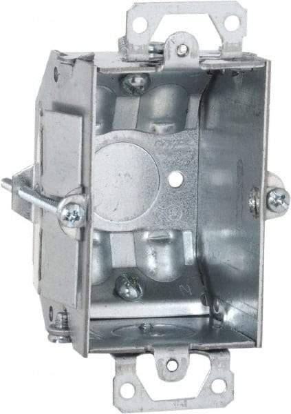 Hubbell-Raco - 1 Gang, (1) 1/2" Knockout, Steel Rectangle Switch Box - 4-7/32" Overall Height x 3" Overall Width x 2-1/4" Overall Depth - USA Tool & Supply