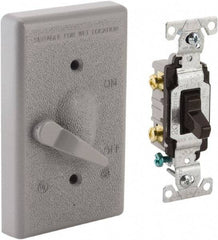 Hubbell-Raco - 1 Outlet, Powder Coat Finish, Rectangle Weather Resistant Box Cover - 0.859" Long x 2.828" Wide x 4.609" High, Wet Location, Aluminum, CSA Certified & UL Listed - USA Tool & Supply