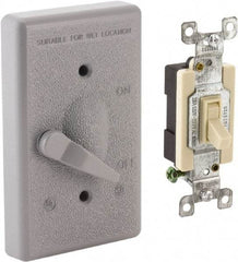 Hubbell-Raco - 1 Outlet, Powder Coat Finish, Rectangle Weather Resistant Box Cover - 0.859" Long x 2.828" Wide x 4.609" High, Wet Location, Aluminum, CSA Certified & UL Listed - USA Tool & Supply