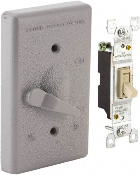 Hubbell-Raco - 1 Outlet, Powder Coat Finish, Rectangle Weather Resistant Box Cover - 0.859" Long x 2.828" Wide x 4.609" High, Wet Location, Aluminum, CSA Certified & UL Listed - USA Tool & Supply