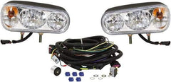 Buyers Products - 1,500 Lumens, 12 Volt DC, Double Post Halogen Headlight - 3200K Color Scale, 55 Low/High Watt, Oval - USA Tool & Supply