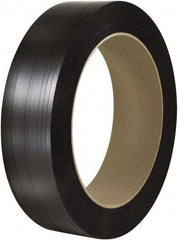 Made in USA - 4,500' Long x 1/2" Wide, Coil Case Polyester Hand Strapping - 500 Lb Capacity, 0.015" Thick - USA Tool & Supply