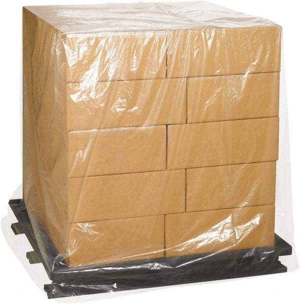 Made in USA - 40" Long x 48" Wide x 100" High Pallet Cover - Clear, Case, 100 Piece - USA Tool & Supply