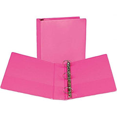Samsill - 400 Sheet Capacity, 8-1/2 x 11", View Ring Binder - Vinyl Covered Chipboard, Berry - USA Tool & Supply