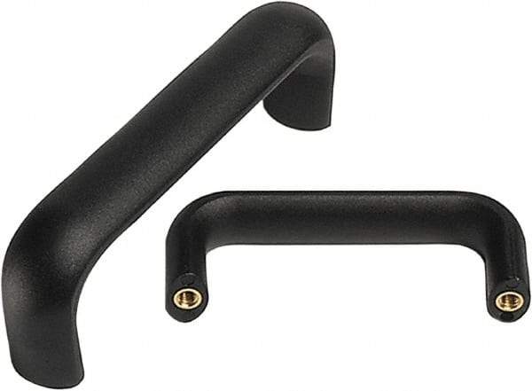 Electro Hardware - 4.61" Between Centers M6 Hole, Polyamide External Pull Handle - 0.98" Handle Width, 1.97" Handle Height, 5.28" OAL, Plastic Finish - USA Tool & Supply