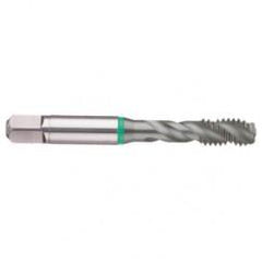 M22x2.5 6H 4-Flute Cobalt Green Ring Semi-Bottoming 40 degree Spiral Flute Tap-TiCN - USA Tool & Supply