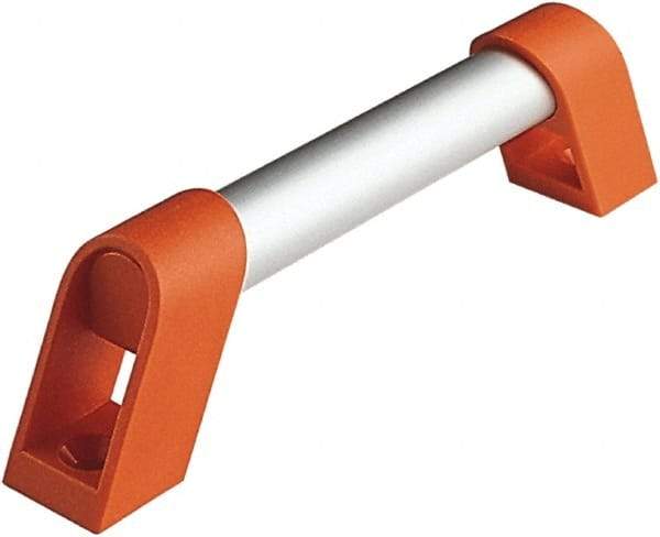 Electro Hardware - 13.78" Between Centers 1/4" Hole, Plastic/Aluminum Tubular Pull Handle - 1.02" Handle Width, 2.09" Handle Height, 14.71" OAL, 0.79" Handle Diam, Plastic Finish - USA Tool & Supply