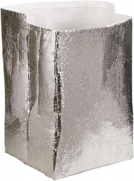 Made in USA - 18" Long x 18" Wide x 18" High x 3/16" Thick Box Liner - Silver, Case - USA Tool & Supply