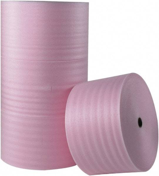 Made in USA - 550' Long x 12" Wide x 1/8" Thick, Polyethylene Foam - Pink - USA Tool & Supply
