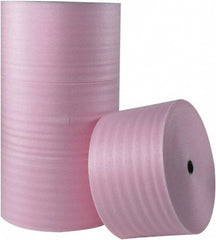 Made in USA - 250' Long x 12" Wide x 1/4" Thick, Polyethylene Foam - Pink - USA Tool & Supply