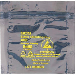 Made in USA - 4" Long x 4" Wide, 3.1 mil Thick, Self Seal Static Shield Bag - Transparent, Metal-In, Standard Grade - USA Tool & Supply