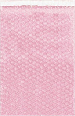 Value Collection - 4" Long x 3-1/2" Wide, Adhesive Flap Antistatic Bubble Pouch - Pink, Standard Grade - USA Tool & Supply