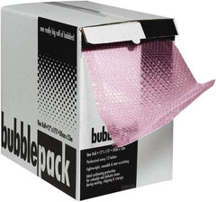 Made in USA - 2,100" Long x 12" Wide, Antistatic Bubble Roll - Pink, Standard Grade - USA Tool & Supply