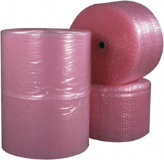 Made in USA - 9,000" Long x 24" Wide, Antistatic Bubble Roll - Pink, Standard Grade - USA Tool & Supply