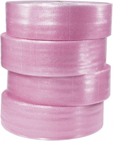 Made in USA - 9,000" Long x 12" Wide, Antistatic Bubble Roll - Pink, Standard Grade - USA Tool & Supply