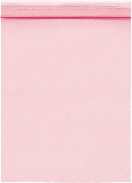 Value Collection - 18" Long x 12" Wide, 2 mil Thick, Self Seal Antistatic Poly Bag - Pink, Standard Grade - USA Tool & Supply