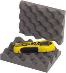 Made in USA - 6" Wide x 2" Thick, Convoluted Foam - Charcoal - USA Tool & Supply