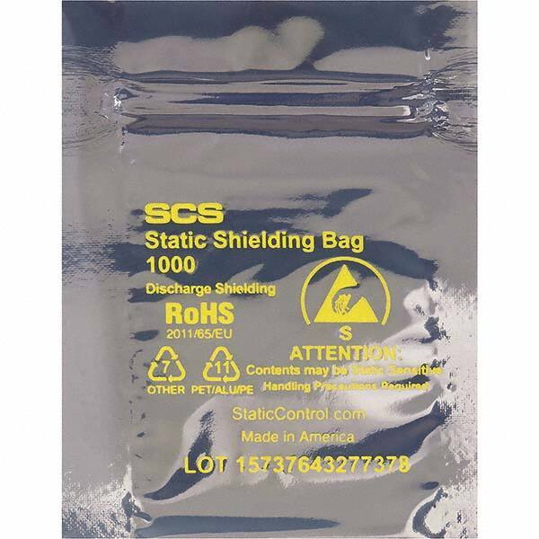 Made in USA - 24" Long x 20" Wide, 3.1 mil Thick, Self Seal Static Shield Bag - Transparent, Metal-In, Standard Grade - USA Tool & Supply