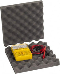 Made in USA - 10" Wide x 2" Thick, Convoluted Foam - Charcoal - USA Tool & Supply