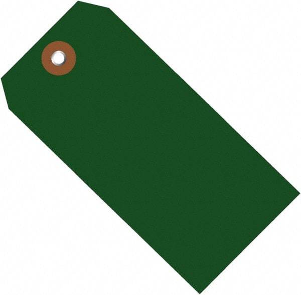 Made in USA - 6-1/4" High x 3-1/8" Long, Safety & Facility Blank Tag - Green Vinyl - USA Tool & Supply