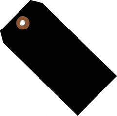 Made in USA - 6-1/4" High x 3-1/8" Long, Safety & Facility Blank Tag - Black Vinyl - USA Tool & Supply