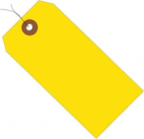 Made in USA - 6-1/4" High x 3-1/8" Long, Safety & Facility Blank Tag - Yellow Vinyl - USA Tool & Supply