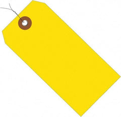 Made in USA - 4-3/4" High x 2-3/8" Long, Safety & Facility Blank Tag - Yellow Vinyl - USA Tool & Supply