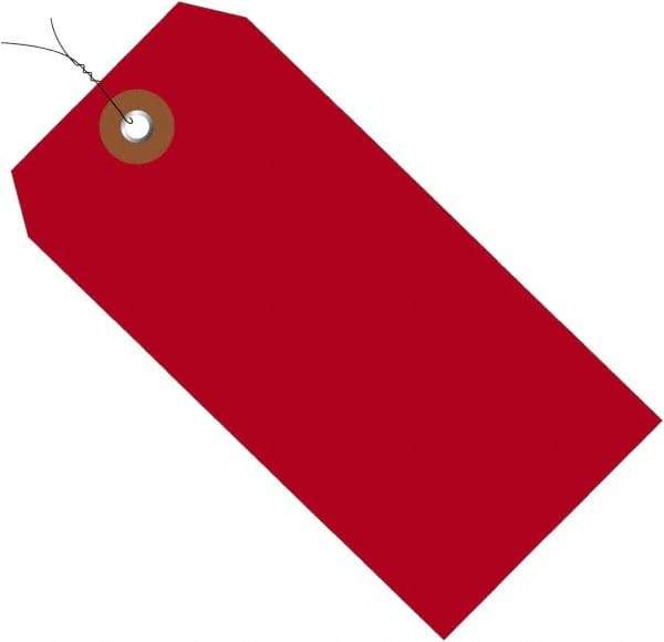 Made in USA - 6-1/4" High x 3-1/8" Long, Safety & Facility Blank Tag - Red Vinyl - USA Tool & Supply