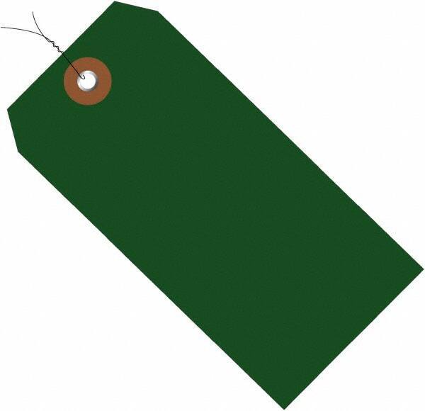 Made in USA - 6-1/4" High x 3-1/8" Long, Safety & Facility Blank Tag - Green Vinyl - USA Tool & Supply