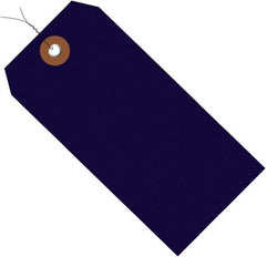 Made in USA - 6-1/4" High x 3-1/8" Long, Safety & Facility Blank Tag - Blue Vinyl - USA Tool & Supply