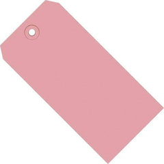 Made in USA - 5-1/4" High x 2-5/8" Long, Safety & Facility Blank Tag - Pink Cardstock - USA Tool & Supply