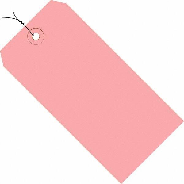 Made in USA - 5-1/4" High x 2-5/8" Long, Safety & Facility Blank Tag - Pink Cardstock - USA Tool & Supply