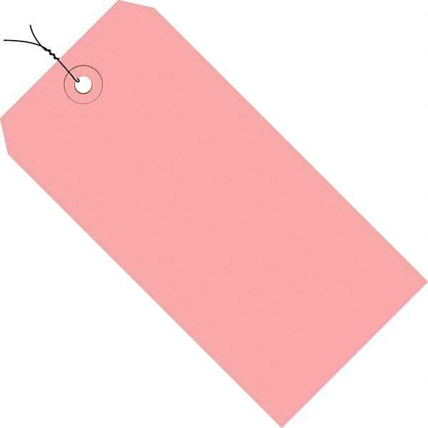 Made in USA - 3-3/4" High x 1-7/8" Long, Safety & Facility Blank Tag - Pink Cardstock - USA Tool & Supply