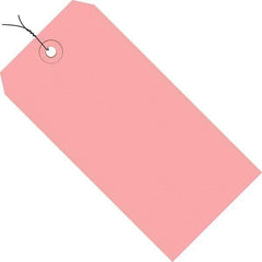 Made in USA - 3-3/4" High x 1-7/8" Long, Safety & Facility Blank Tag - Pink Cardstock - USA Tool & Supply