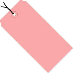 Made in USA - 3-3/4" High x 1-7/8" Long, Safety & Facility Blank Tag - Pink Cardstock - USA Tool & Supply