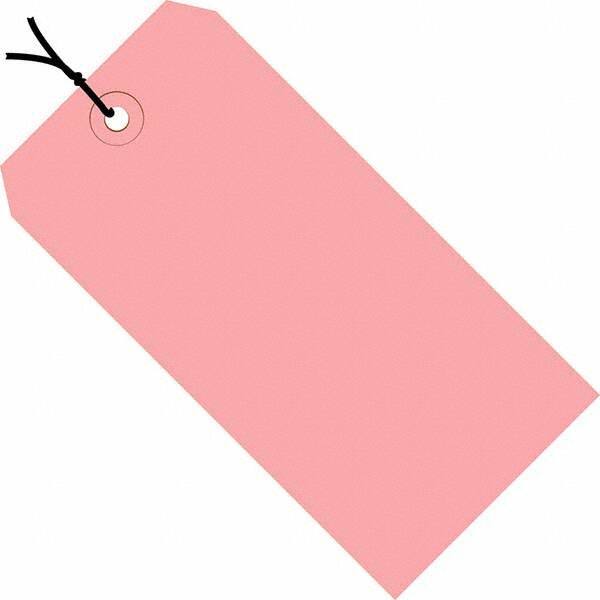 Made in USA - 4-3/4" High x 2-3/8" Long, Safety & Facility Blank Tag - Pink Cardstock - USA Tool & Supply