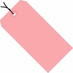 Made in USA - 4-3/4" High x 2-3/8" Long, Safety & Facility Blank Tag - Pink Cardstock - USA Tool & Supply