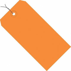 Made in USA - 5-3/4" High x 2-7/8" Long, Safety & Facility Blank Tag - Orange Cardstock - USA Tool & Supply