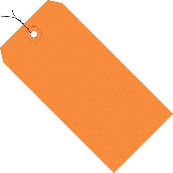 Made in USA - 5-1/4" High x 2-5/8" Long, Safety & Facility Blank Tag - Orange Cardstock - USA Tool & Supply
