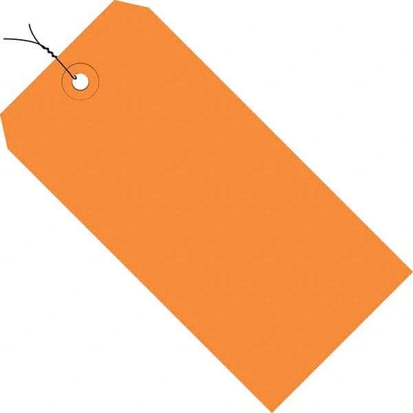 Made in USA - 4-1/4" High x 2-1/8" Long, Safety & Facility Blank Tag - Orange Cardstock - USA Tool & Supply