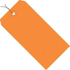 Made in USA - 4-1/4" High x 2-1/8" Long, Safety & Facility Blank Tag - Orange Cardstock - USA Tool & Supply
