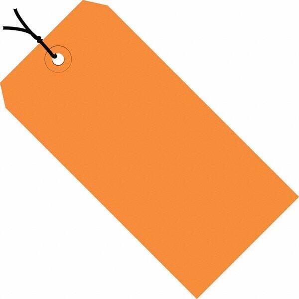 Made in USA - 5-3/4" High x 2-7/8" Long, Safety & Facility Blank Tag - Orange Cardstock - USA Tool & Supply
