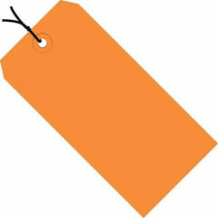 Made in USA - 5-3/4" High x 2-7/8" Long, Safety & Facility Blank Tag - Orange Cardstock - USA Tool & Supply