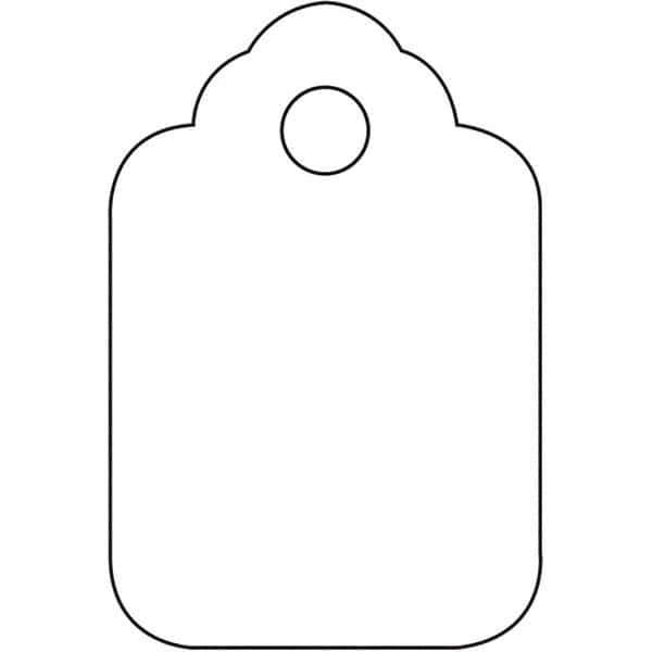 Made in USA - 1-1/8" High x 1-3/4" Long, Safety & Facility Blank Tag - White Cardstock - USA Tool & Supply