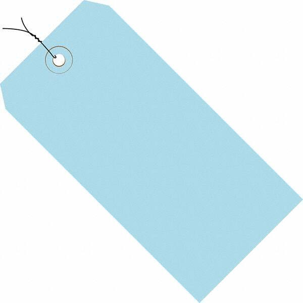 Made in USA - 3-1/4" High x 1-5/8" Long, Safety & Facility Blank Tag - Light Blue Cardstock - USA Tool & Supply